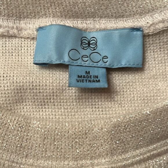 NWT CeCe Shimmering Cream Sweater - Picture 2 of 2
